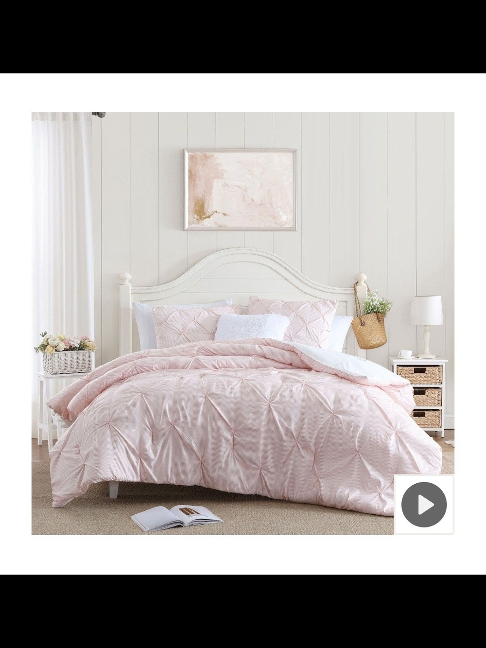Elegant Blush Tufted Comforter Set - Open Never Used